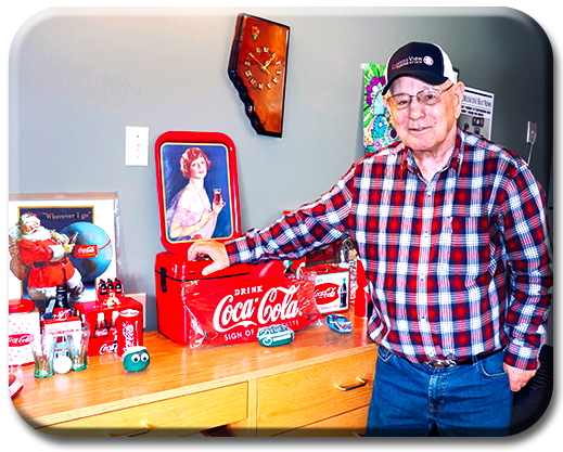 lucas with his coca cola collection